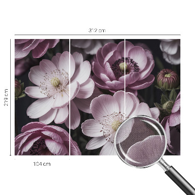 Fototapetas vaikams su gėlių motyvais, suteikiančiu subtilų elegantišką įspūdį