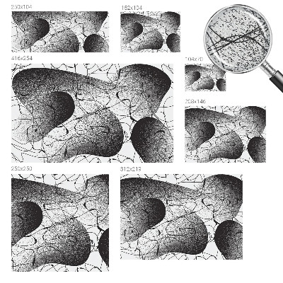 3D fototapetas sienoms su abstrakčiu monstrų motyvu