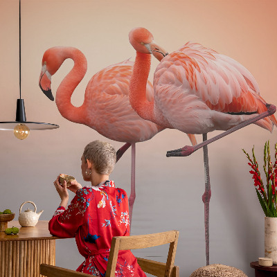 Fototapetas vaiko kambariui su subtiliu flamingu