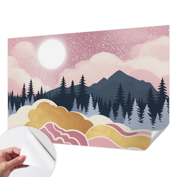 Savaime lipnus fototapetas Lyserød solnedgang