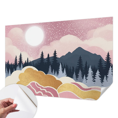 Savaime lipnus fototapetas Lyserød solnedgang