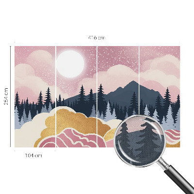 Savaime lipnus fototapetas Lyserød solnedgang