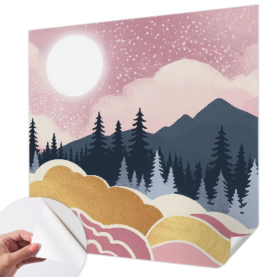 Savaime lipnus fototapetas Lyserød solnedgang