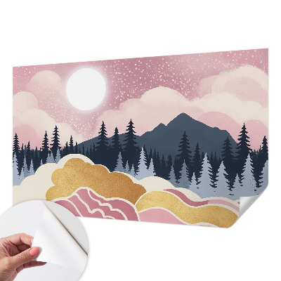 Savaime lipnus fototapetas Lyserød solnedgang