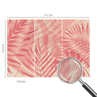 3D fototapetas sienoms su tropikų motyvu šviesiomis spalvomis