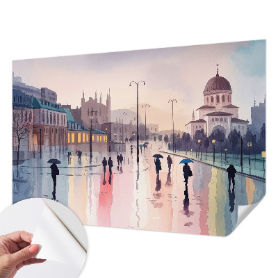 Fototapetai vaizduojantys lietingą pasivaikščiojimą