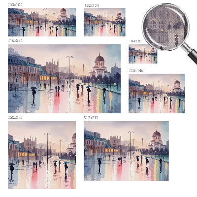 Fototapetai En regnfuld gåtur