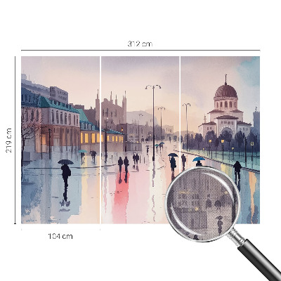 Fototapetai vaizduojantys lietingą pasivaikščiojimą