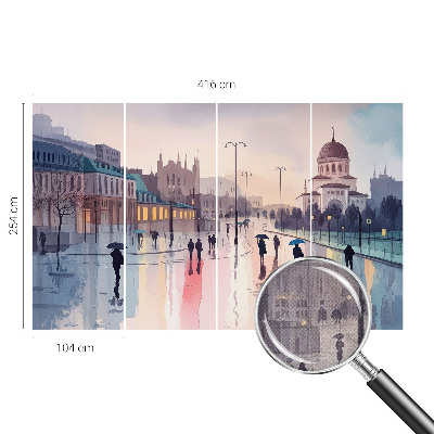 Fototapetai vaizduojantys lietingą pasivaikščiojimą