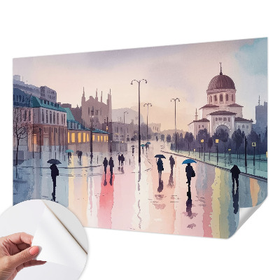 Fototapetai En regnfuld gåtur