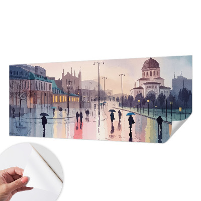 Fototapetai vaizduojantys lietingą pasivaikščiojimą