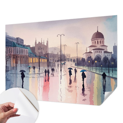 Fototapetai En regnfuld gåtur