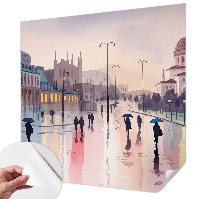 Fototapetai En regnfuld gåtur