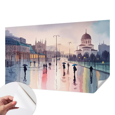 Fototapetai vaizduojantys lietingą pasivaikščiojimą