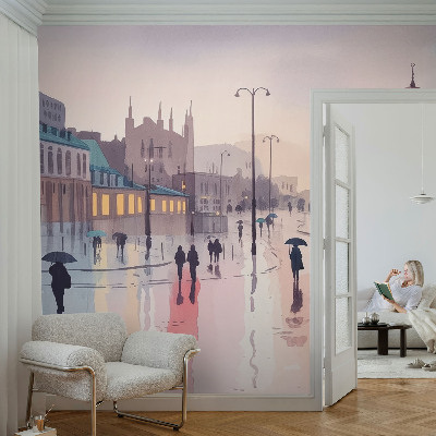 Fototapetai En regnfuld gåtur