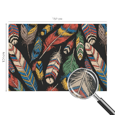 3D fototapetas su spalvingu plunksnų motyvu