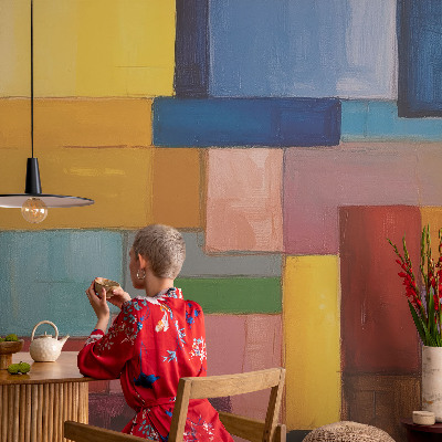 Fototapetas vaikams su spalvotu stačiakampiu motyvu
