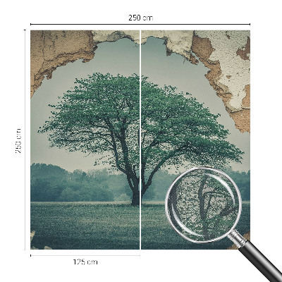 Savaime lipnus fototapetas su vientisu medžio motyvu