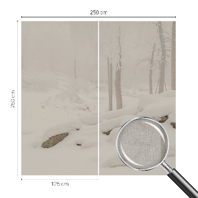 3D fototapetas su sniegu papuoštu miško motyvu