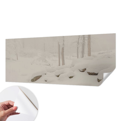 3D fototapetas su sniegu papuoštu miško motyvu