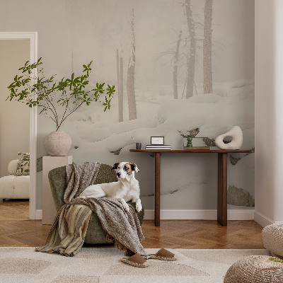 3D fototapetas Snedækket skov