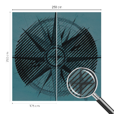 3D fototapetas sienoms su jūrų kompaso motyvu