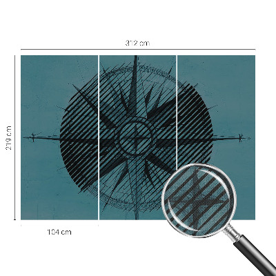 3D fototapetas sienoms Jūrų kompasas