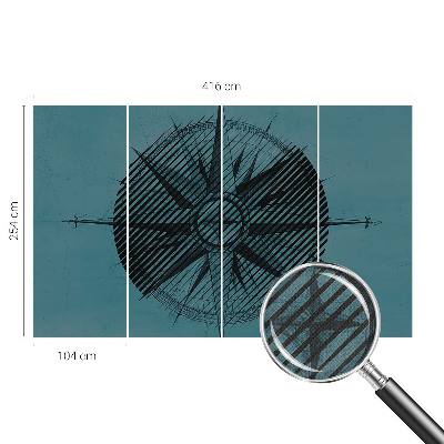3D fototapetas sienoms su jūrų kompaso motyvu