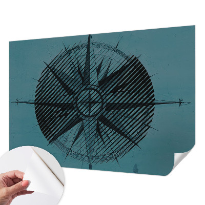 3D fototapetas sienoms su jūrų kompaso motyvu