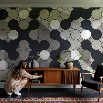 Savaime lipnus fototapetas su geometriniais apskritimais