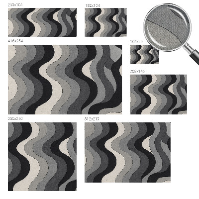 3D fototapetas su pilkomis bangomis
