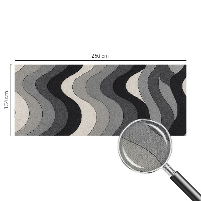 3D fototapetas su pilkomis bangomis