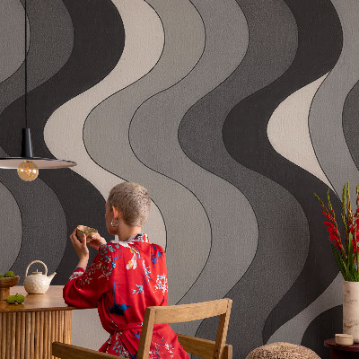 3D fototapetas Grå bølger