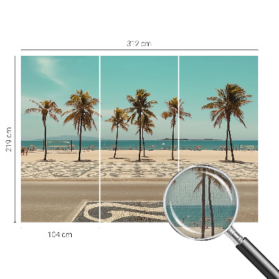 3D fototapetas su Palmerio paplūdimio vaizdu
