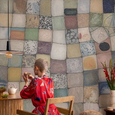 Savaime lipnus fototapetas Spalvinga mozaika