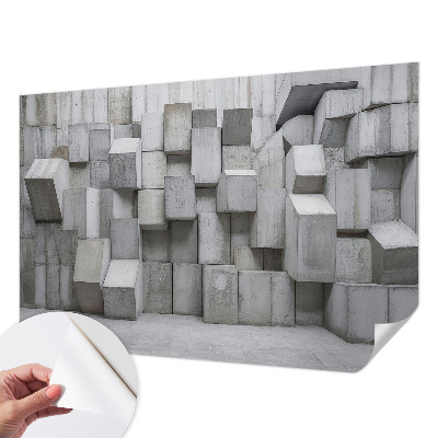 Tapetai su betono blokelių raštu