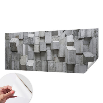 Tapetai su betono blokelių raštu