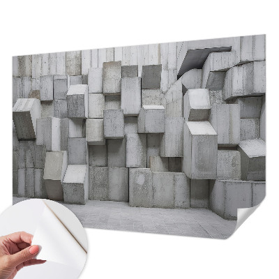 Tapetai su betono blokelių raštu