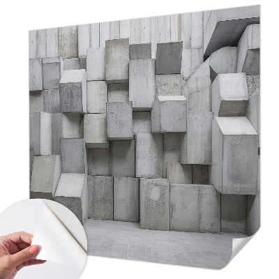 Tapetai su betono blokelių raštu