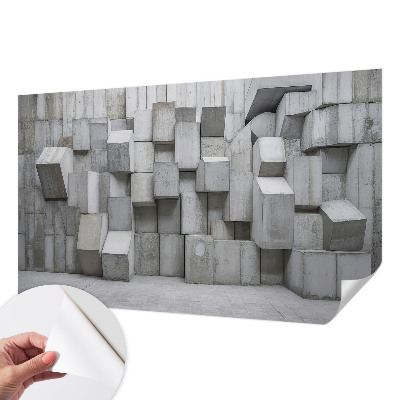 Tapetai su betono blokelių raštu