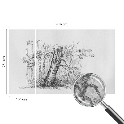 Savaime lipnus fototapetas su ąžuolo medžio raštu