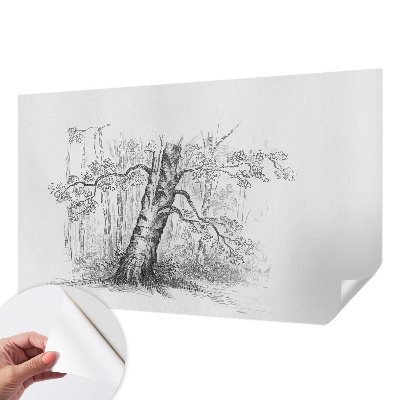 Savaime lipnus fototapetas su ąžuolo medžio raštu