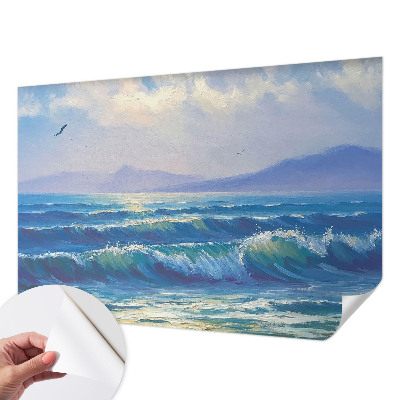 3D fototapetas su jūros bangų motyvu