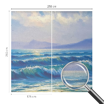 3D fototapetas su jūros bangų motyvu
