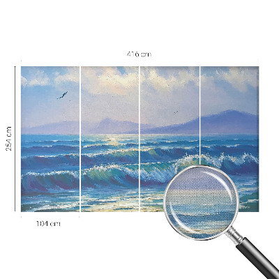 3D fototapetas su jūros bangų motyvu