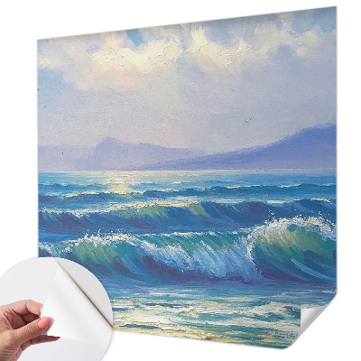 3D fototapetas su jūros bangų motyvu