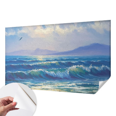 3D fototapetas su jūros bangų motyvu