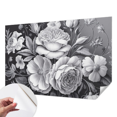 Tapetai Grå bloomster