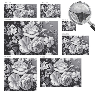 Tapetai Grå bloomster