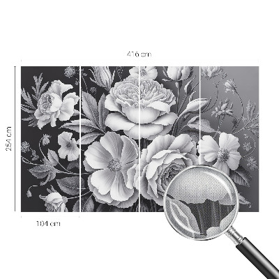 Tapetai Grå bloomster